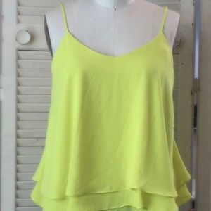 Yellow ruffle tank